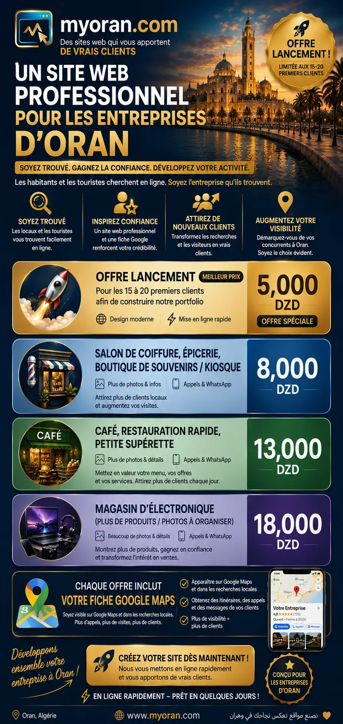 myoran.com — sites web pour les commerces d'Oran